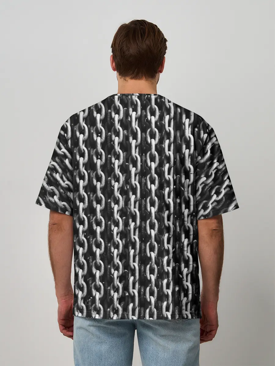 Мужская футболка оверсайз / Якорные Цепи