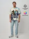Мужская футболка оверсайз / Зимний Майнкрафт