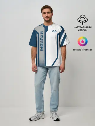 Мужская футболка оверсайз / Hyundai Driver team