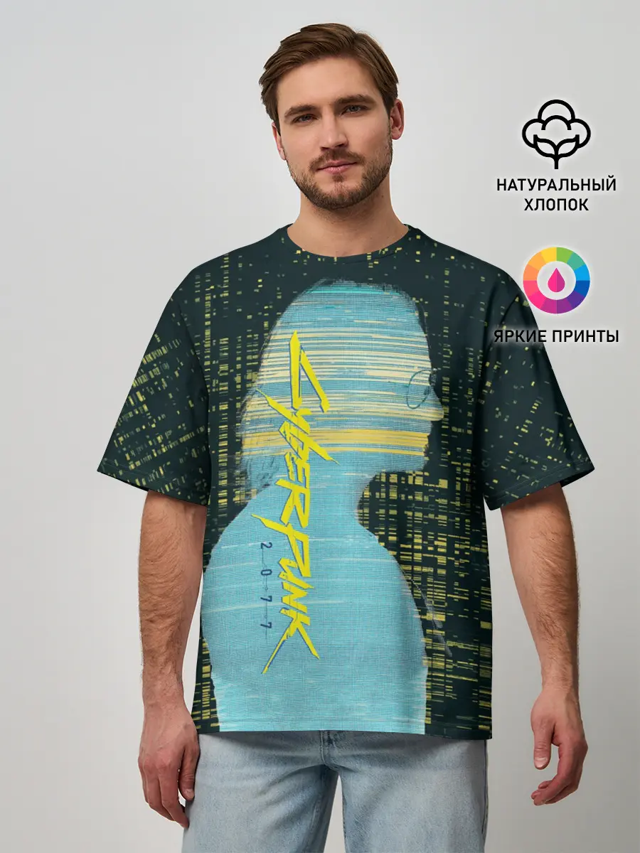 Мужская футболка оверсайз / Cyberpunk 2077 | Джонни