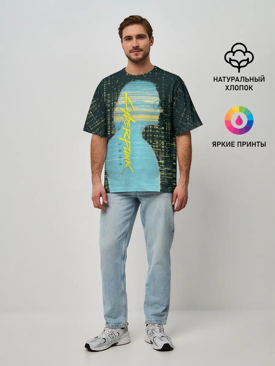 Мужская футболка оверсайз / Cyberpunk 2077 | Джонни