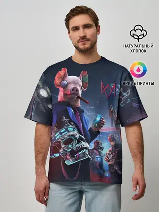 Мужская футболка оверсайз / Watch Dogs | Legion