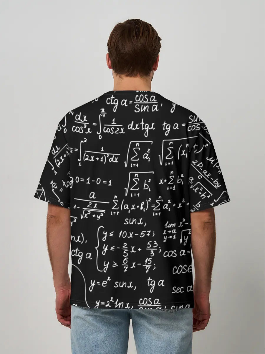 Мужская футболка оверсайз / ФОРМУЛЫ АЛГЕБРА