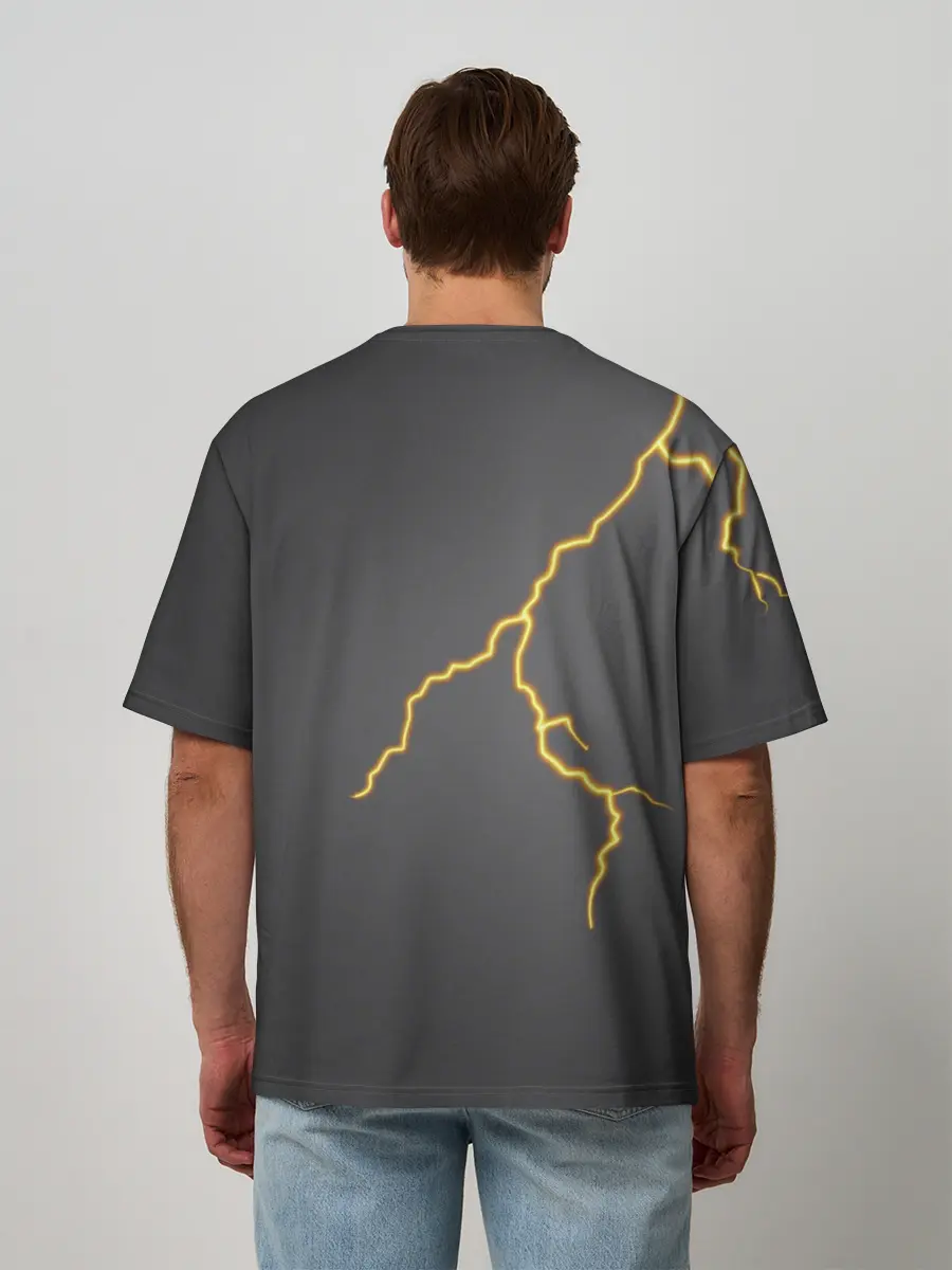 Мужская футболка оверсайз / Яркая молния