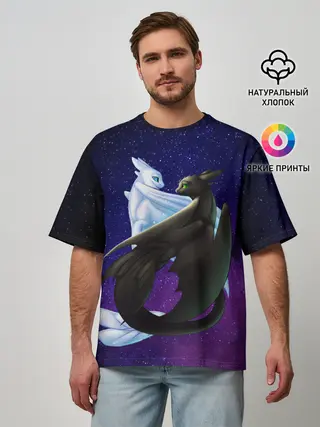 Мужская футболка оверсайз / Как приручить дракона