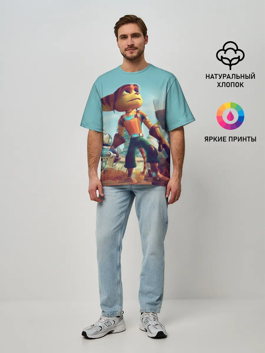 Мужская футболка оверсайз / Ratchet and Clank