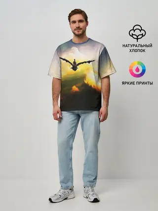 Мужская футболка оверсайз / Как приручить дракона