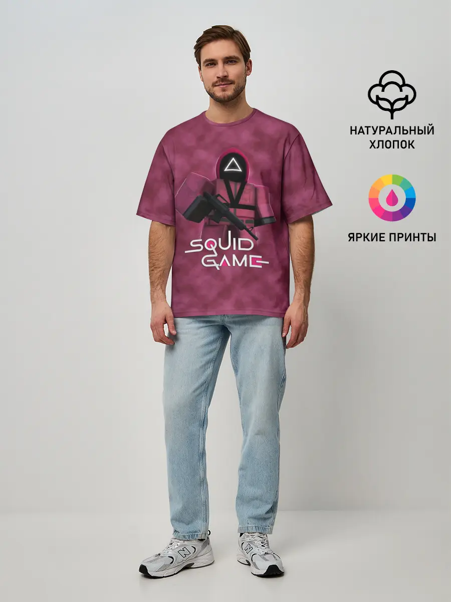 Мужская футболка оверсайз / ИГРА В КАЛЬМАРА РОБЛОКС | SQUID GAME