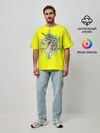 Мужская футболка оверсайз / Единорог Yellow Unicorn