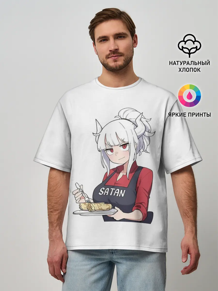 Мужская футболка оверсайз / Helltaker