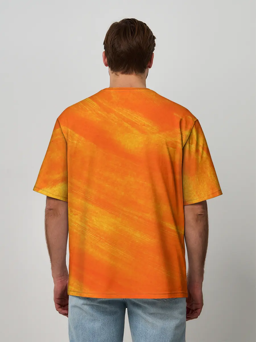 Мужская футболка оверсайз / ОРАНЖЕВАЯ КРАСКА