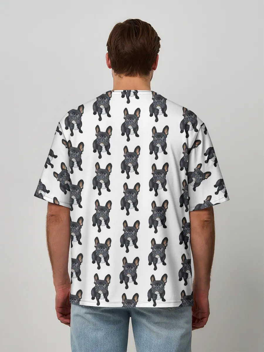 Мужская футболка оверсайз / Бульдожки