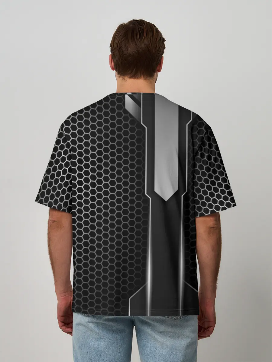 Мужская футболка оверсайз / Кибернетическая броня