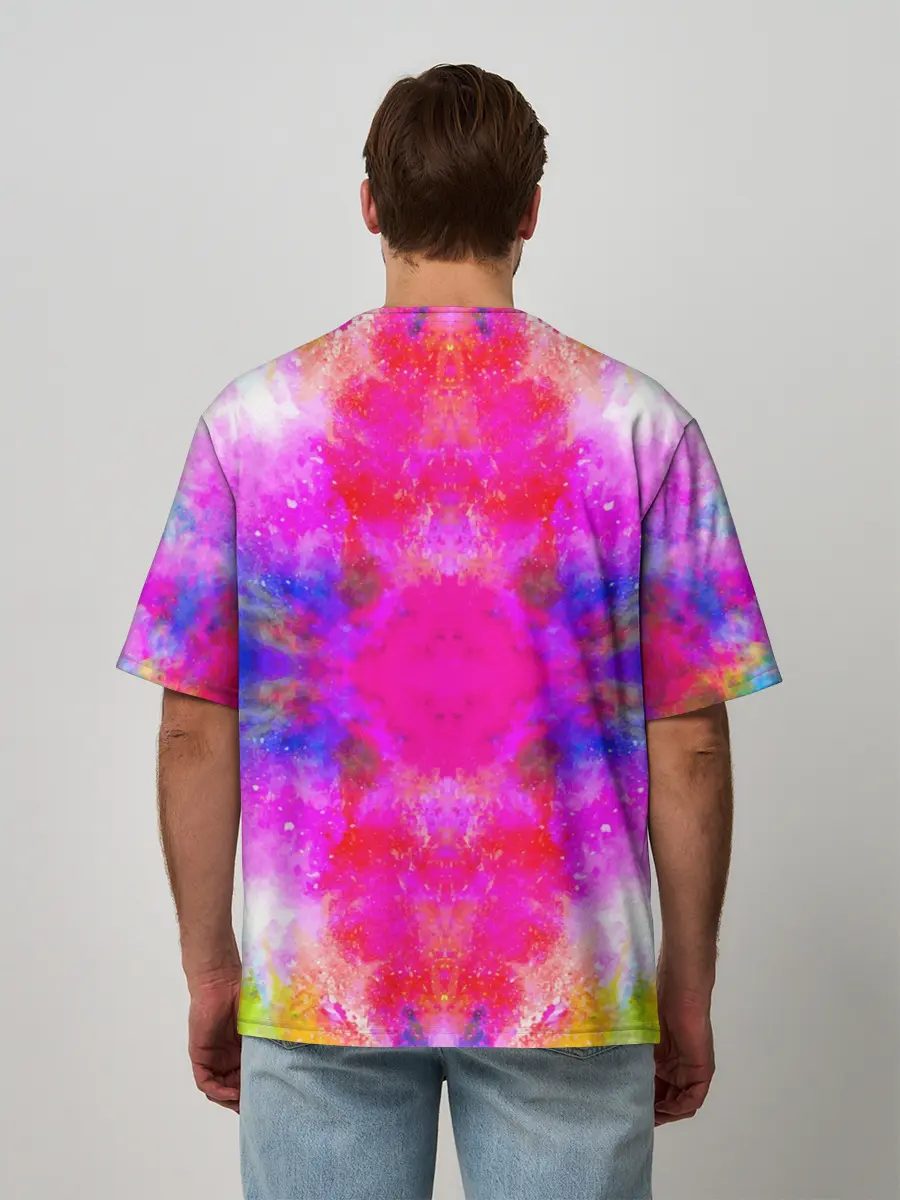 Мужская футболка оверсайз / КРАСОЧНАЯ ГАЛАКТИКА
