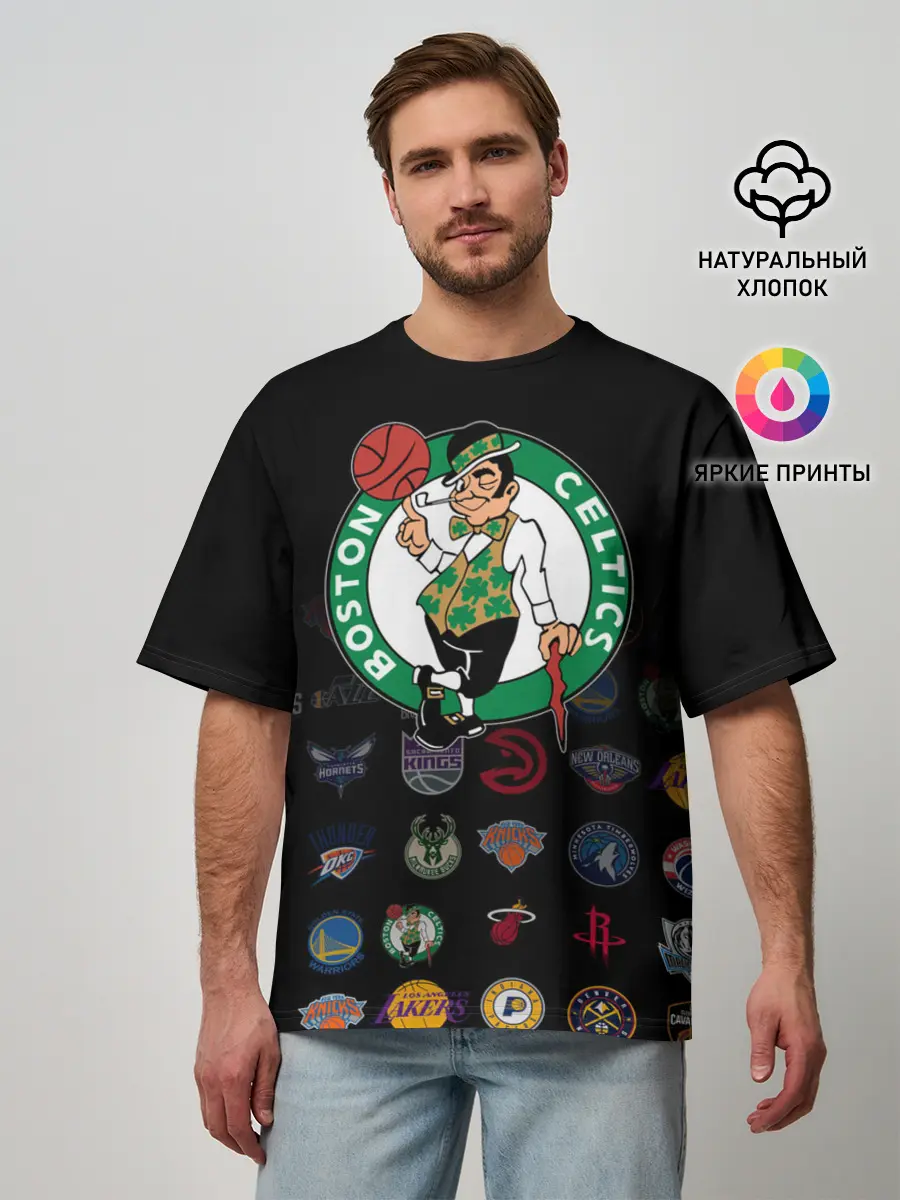 Мужская футболка оверсайз / Boston Celtics
