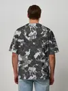 Мужская футболка оверсайз / Gray Camouflage
