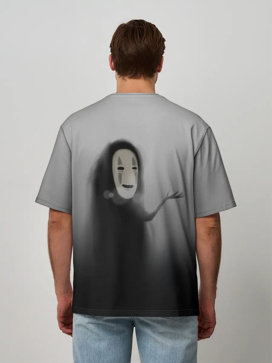 Мужская футболка оверсайз / Каонаси в тумане