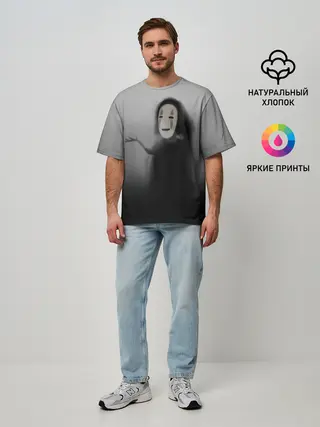 Мужская футболка оверсайз / Каонаси в тумане