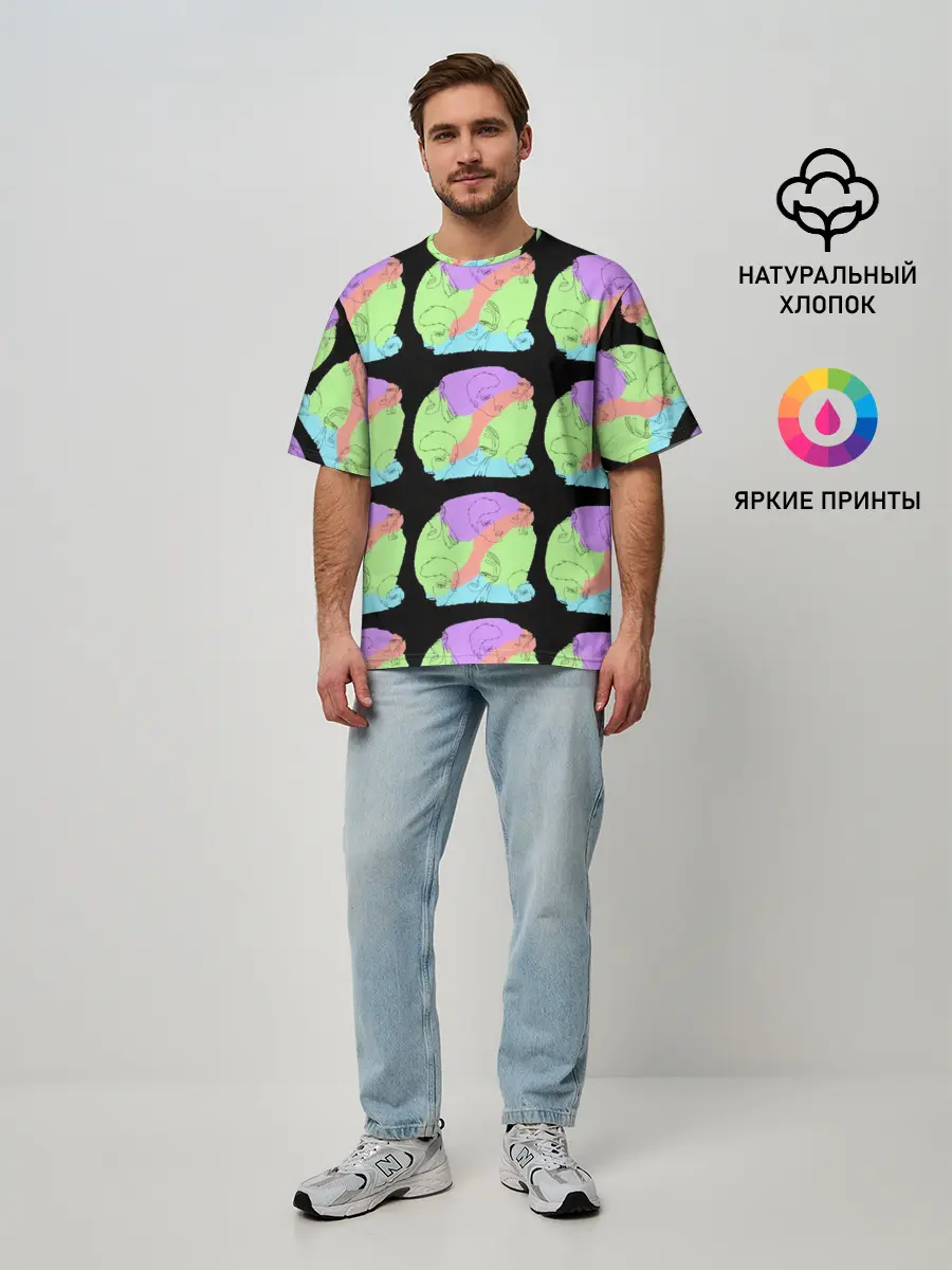 Мужская футболка оверсайз / Лица
