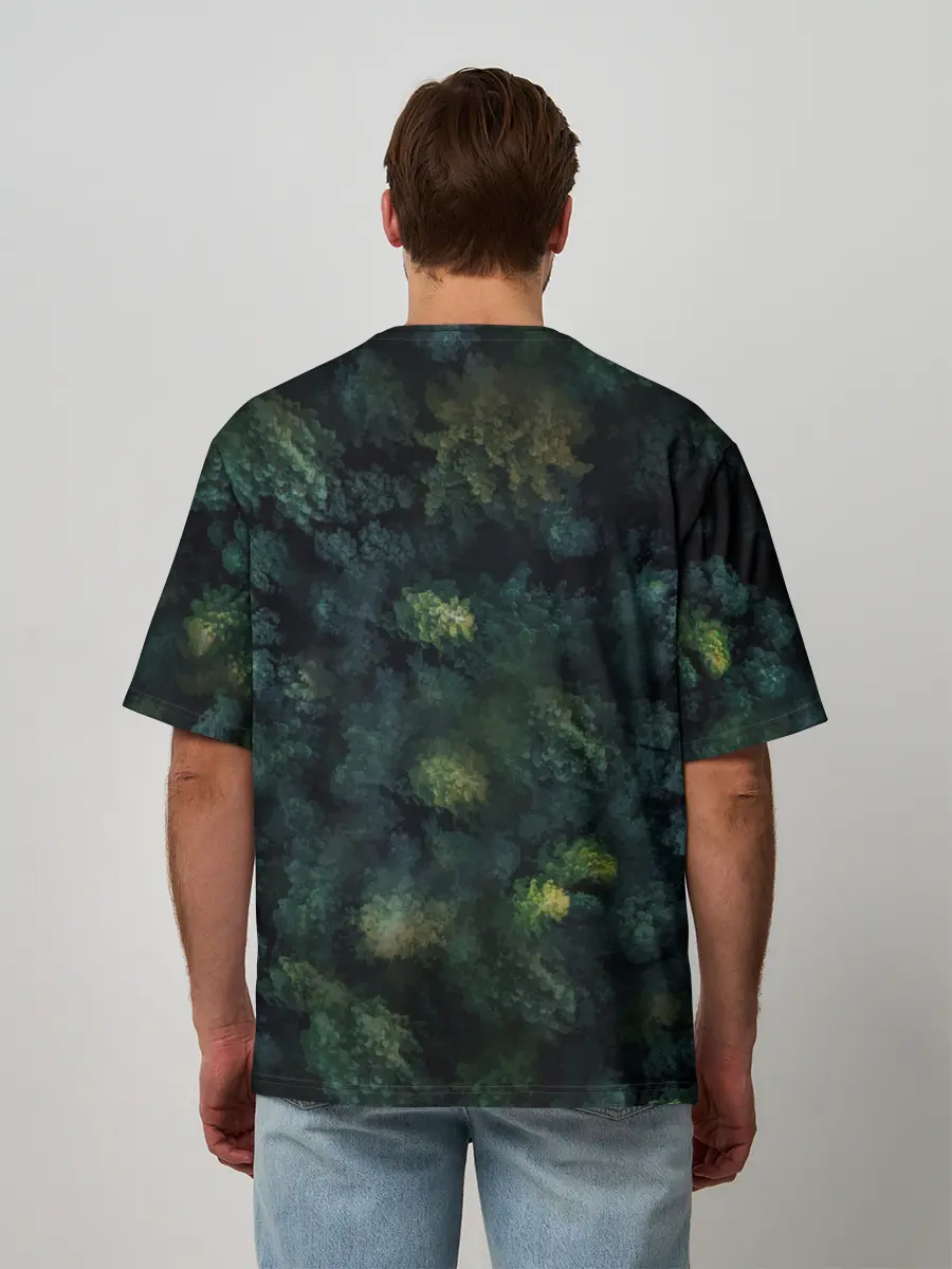 Мужская футболка оверсайз / Лисичка в Лесу