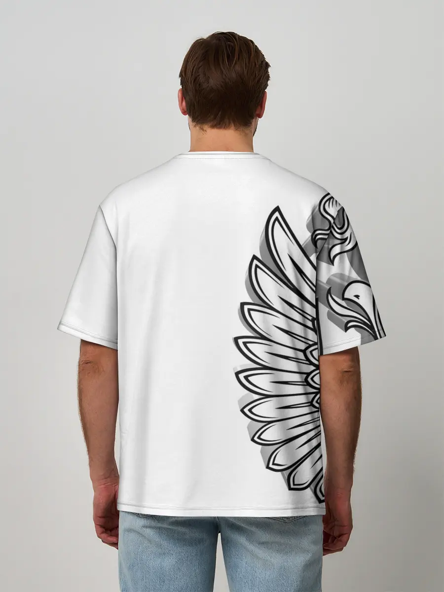 Мужская футболка оверсайз / Russia | MSKSide 3D Logo