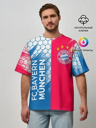 Мужская футболка оверсайз / ФК БАВАРИЯ / BAYERN / МЮНХЕН
