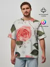 Мужская футболка оверсайз / Нежные розы