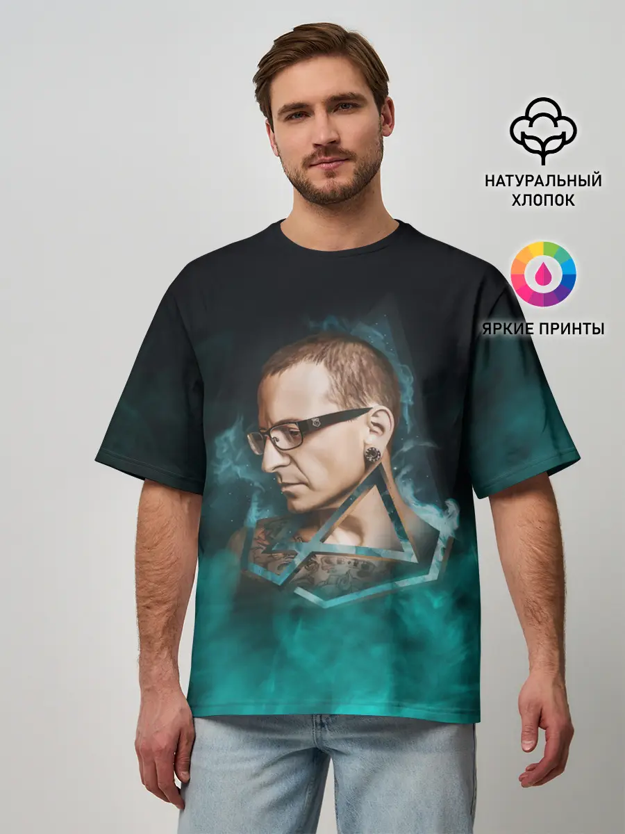 Мужская футболка оверсайз / CHESTER | LINKIN PARK | ЛИНКИН ПАРК