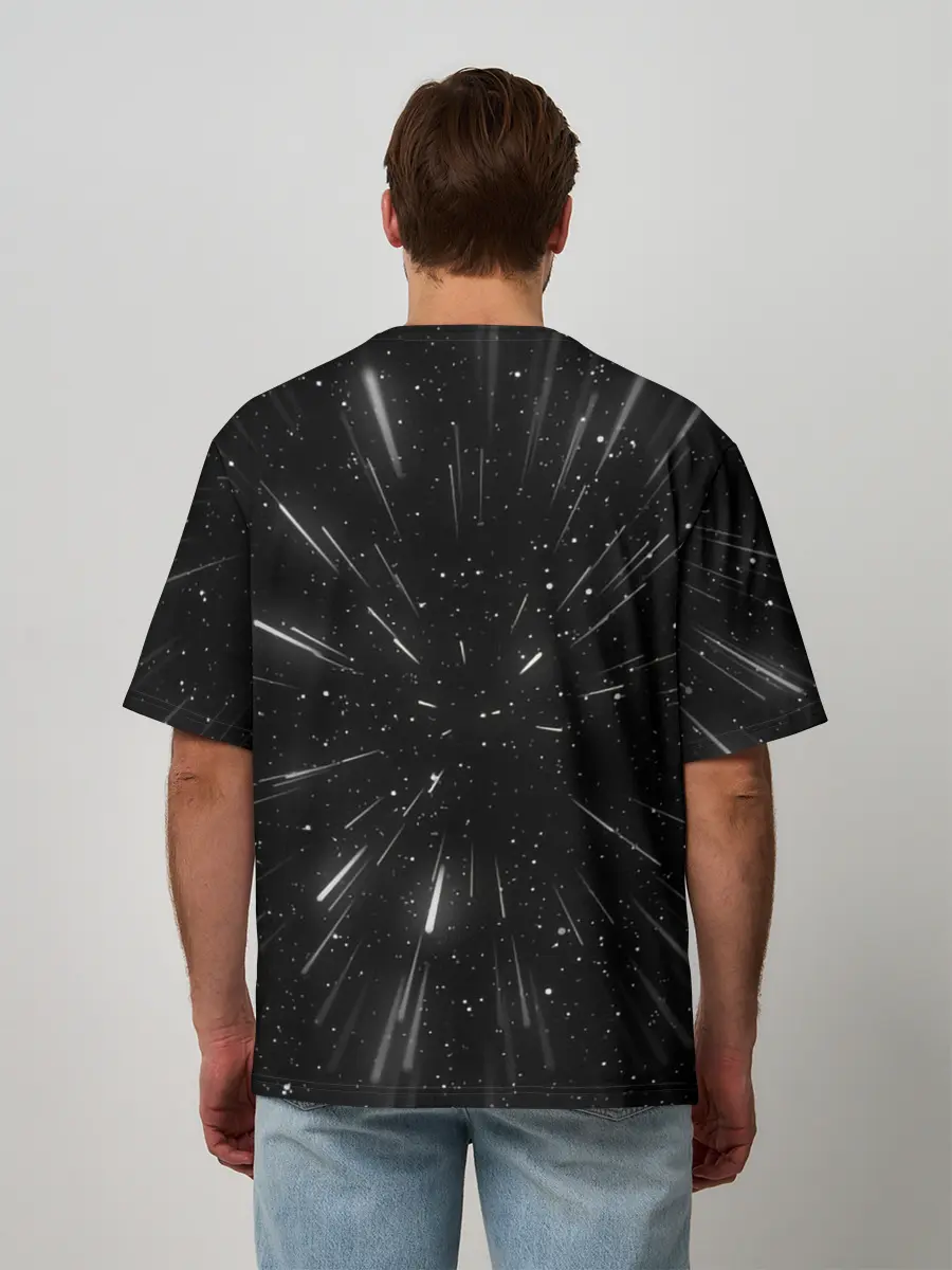 Мужская футболка оверсайз / 3D, Космос