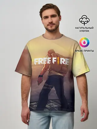 Мужская футболка оверсайз / FREEFIRE | БЕЙСЕР