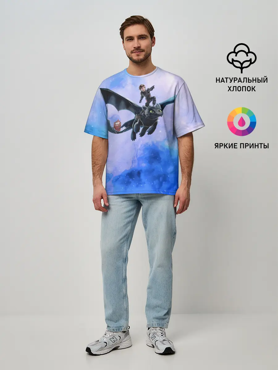 Мужская футболка оверсайз / Night Fury