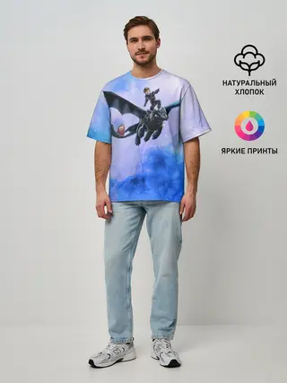 Мужская футболка оверсайз / Night Fury