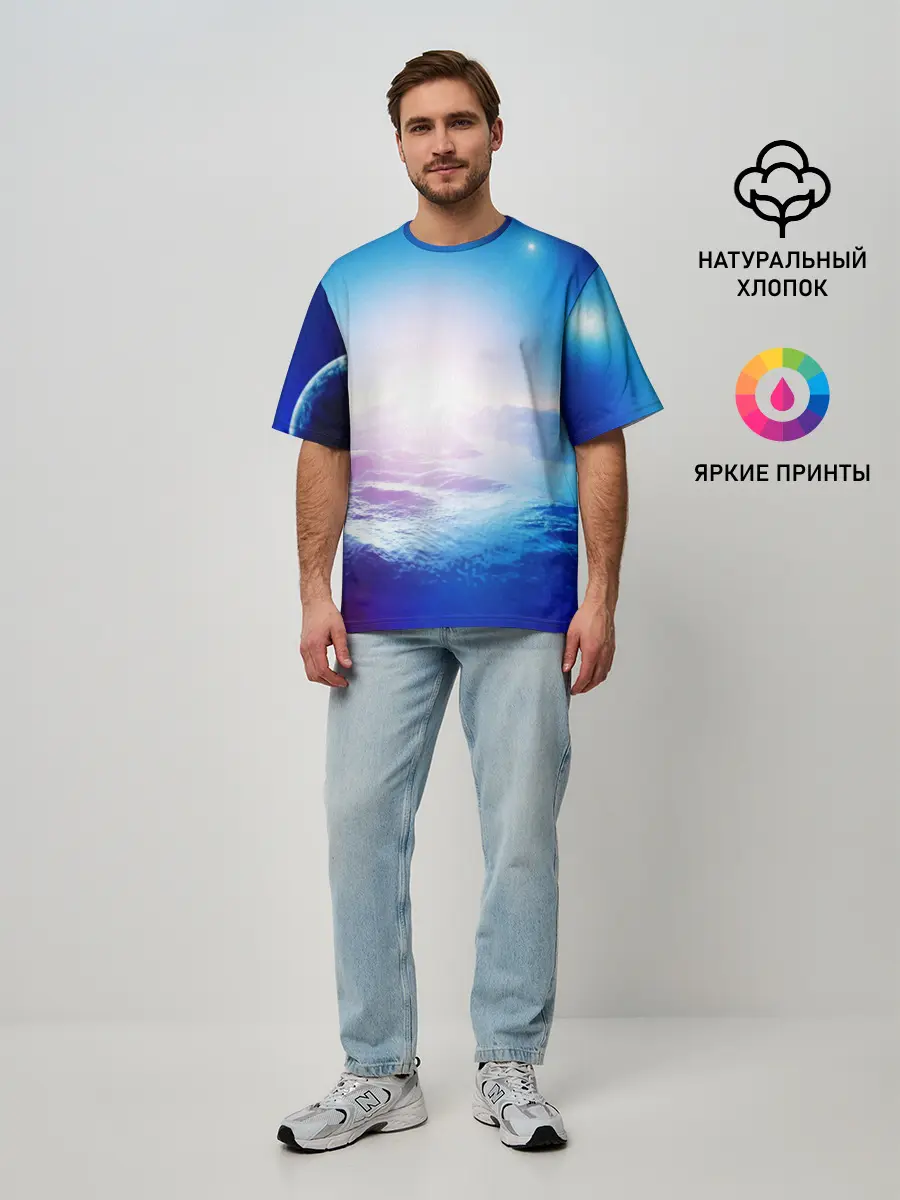 Мужская футболка оверсайз / ЛУНА