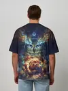 Мужская футболка оверсайз / Сова Космос