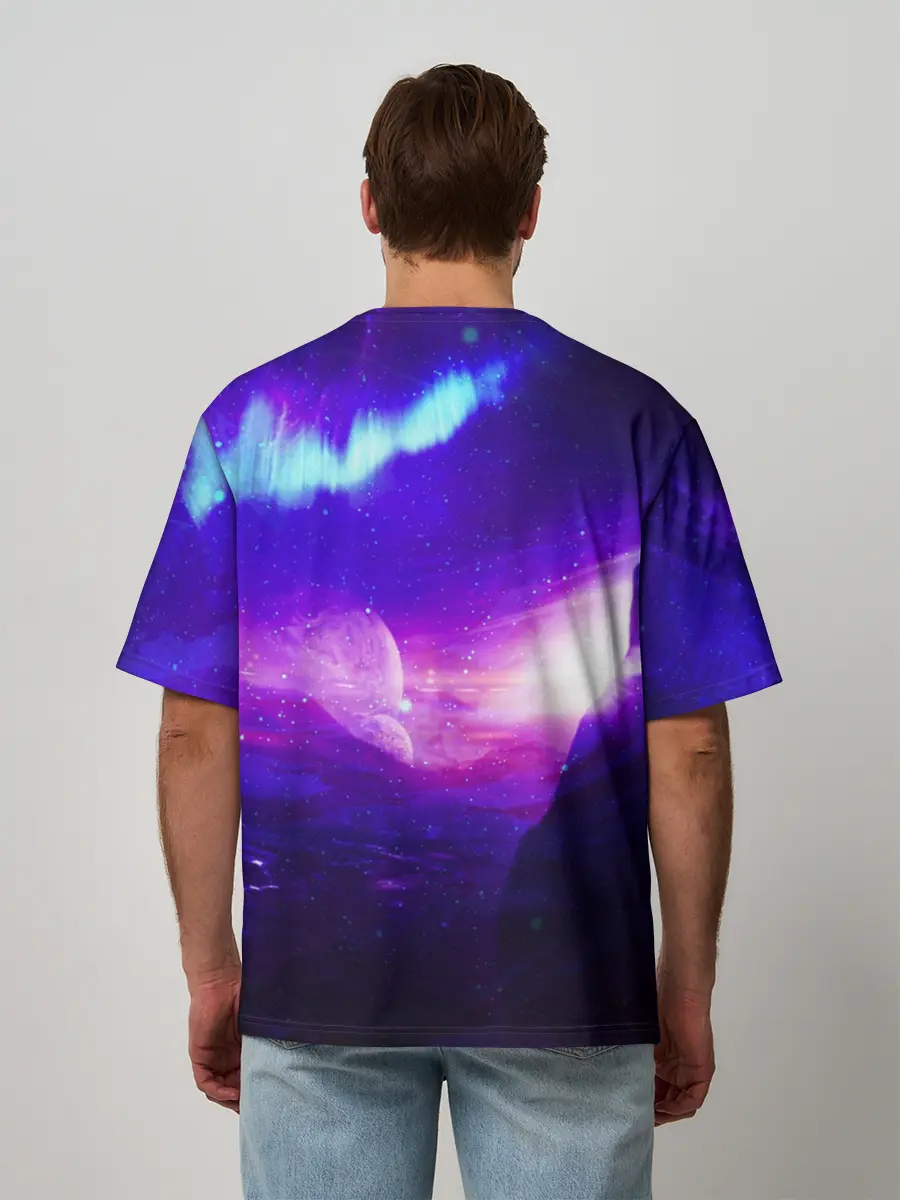 Мужская футболка оверсайз / Космическое сияние