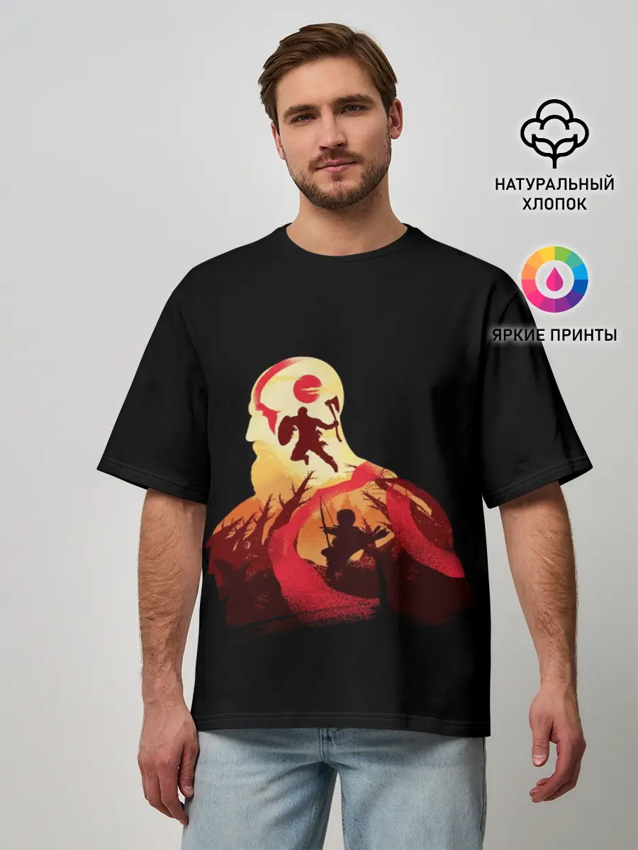 Мужская футболка оверсайз / God of War