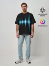 Мужская футболка оверсайз / Текстура эквалайзера