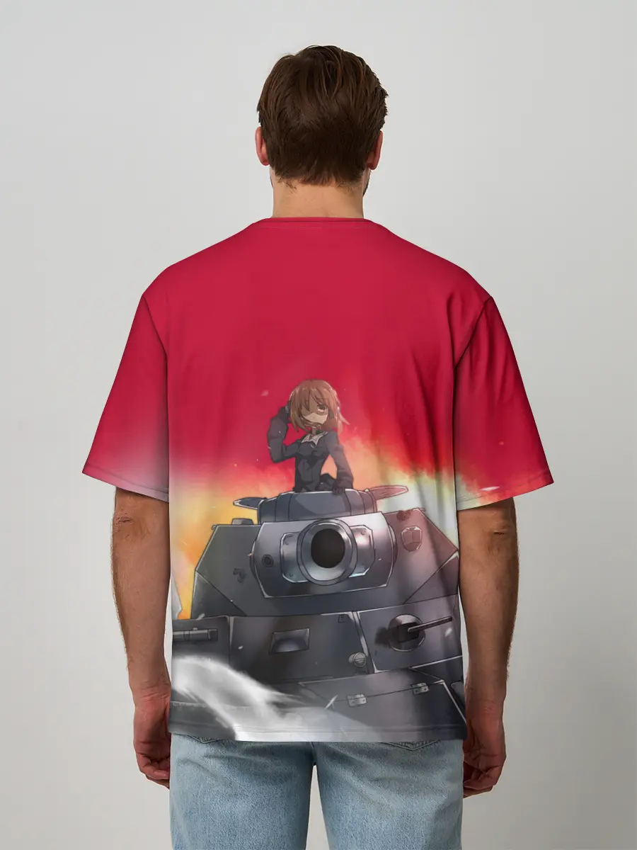 Мужская футболка оверсайз / Girls und Panzer | Девушки и танки