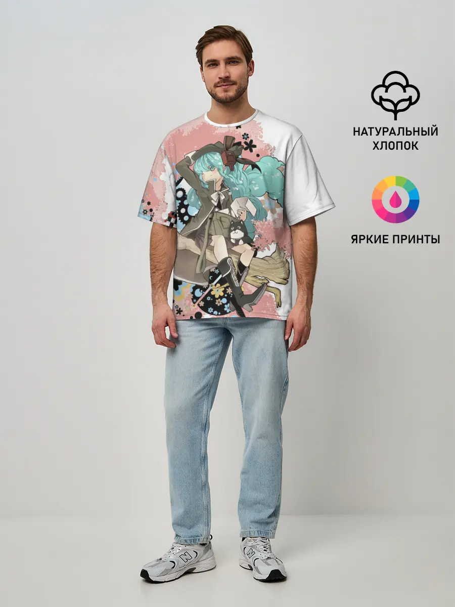 Мужская футболка оверсайз / Мику Хацунэ