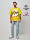 Мужская футболка оверсайз / Гудетама веселое яйцо