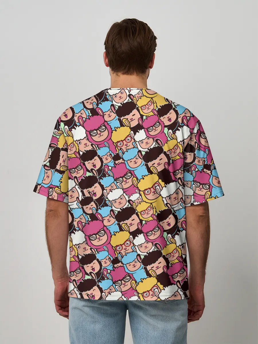 Мужская футболка оверсайз / Альпаки