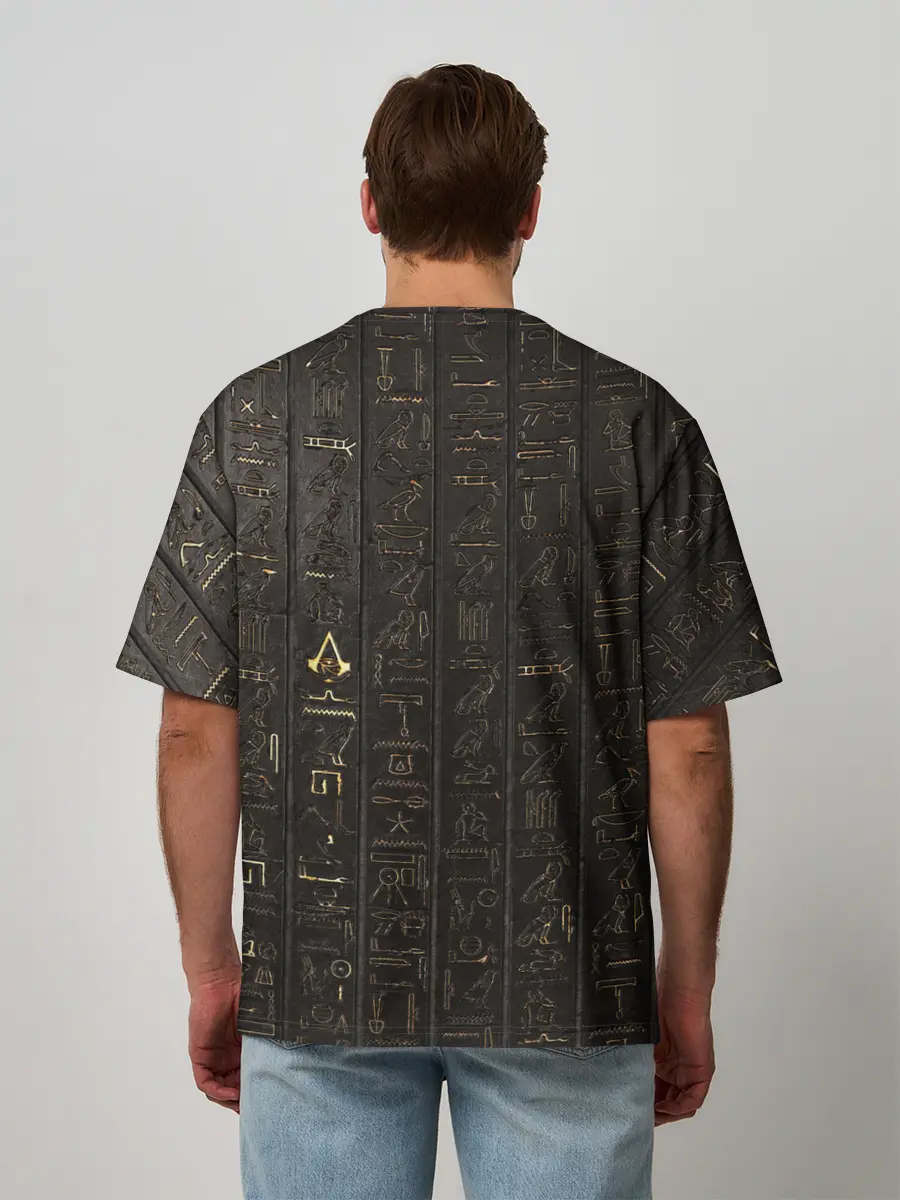 Мужская футболка оверсайз / Egypt Hieroglyphs