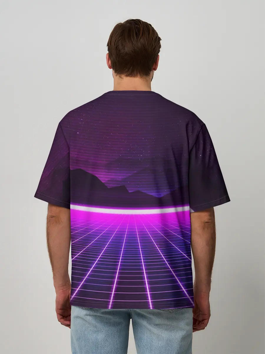 Мужская футболка оверсайз / 90 YEARS sunrise