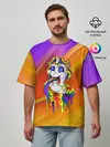 Мужская футболка оверсайз / Единорог | Unicorn | Rainbow