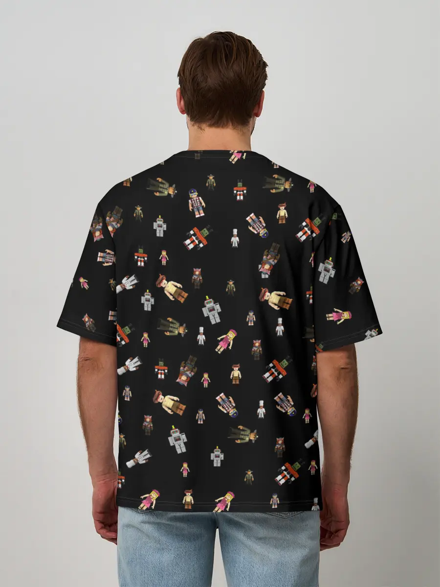 Мужская футболка оверсайз / ROBLOX PATTERN | РОБЛОКС