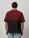 Мужская футболка оверсайз / BLACK RED CAMO | RED MILLITARY