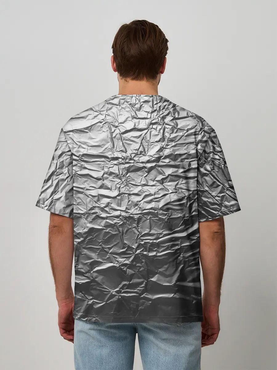 Мужская футболка оверсайз / Фольга