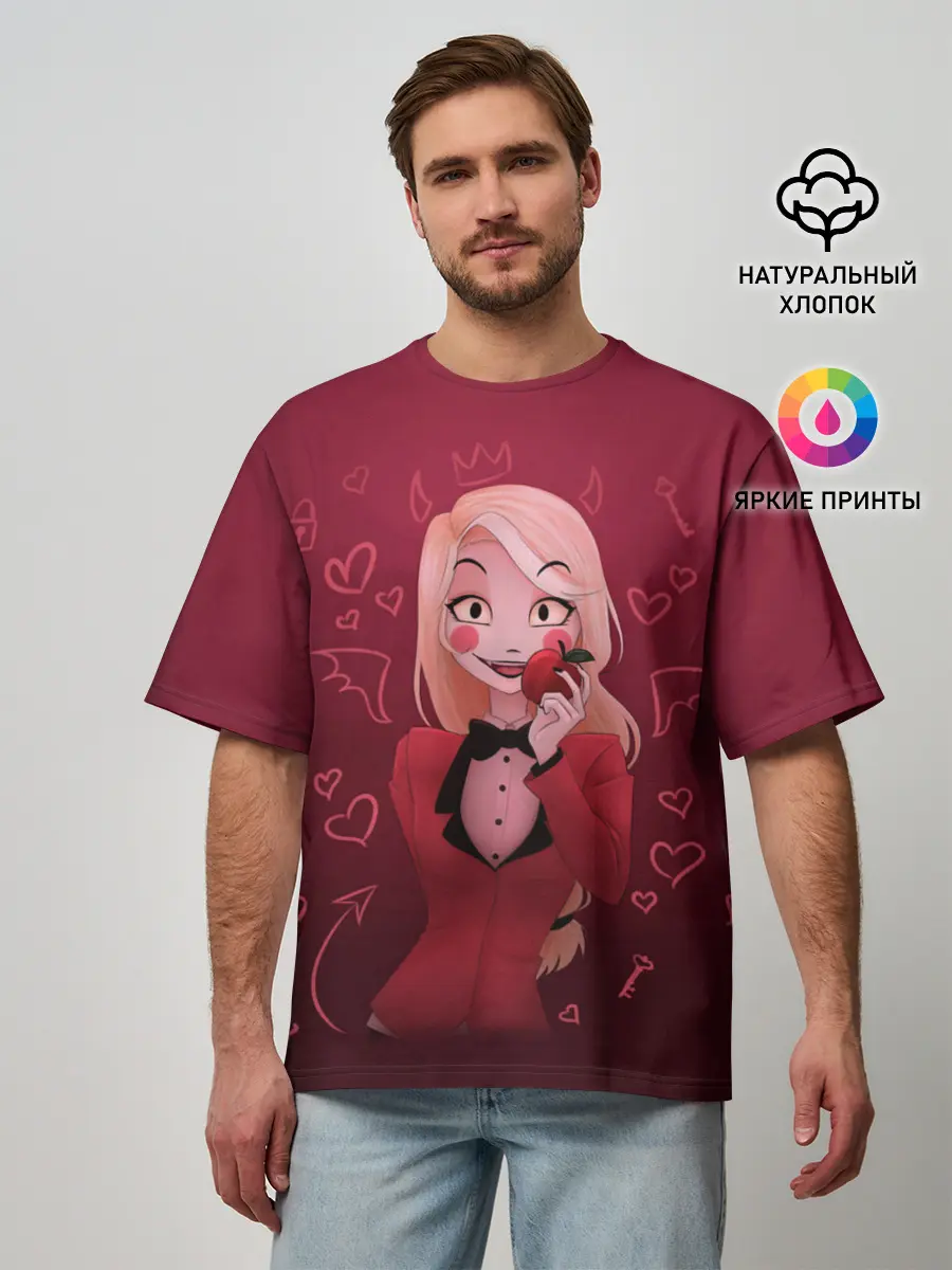 Мужская футболка оверсайз / Hazbin Hotel