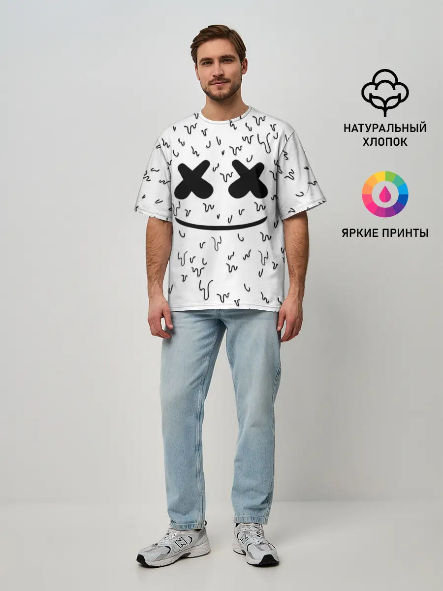 Мужская футболка оверсайз / MARSHMELLO