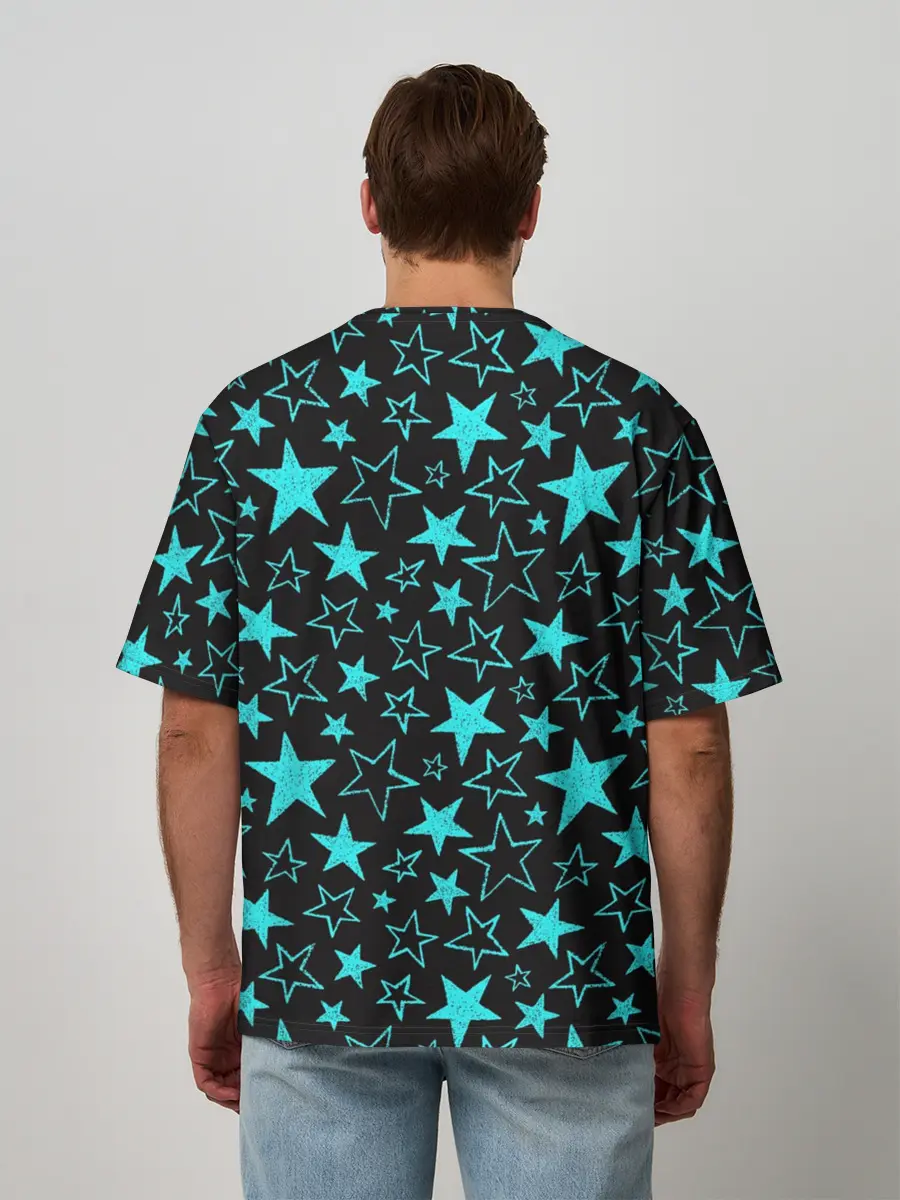 Мужская футболка оверсайз / Звёздочки